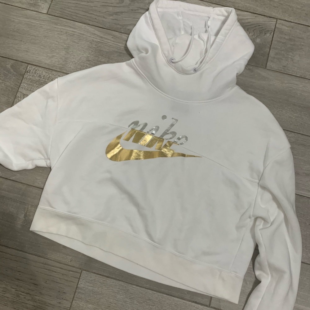 Nike Rally Metallic Clash cropped hoodie